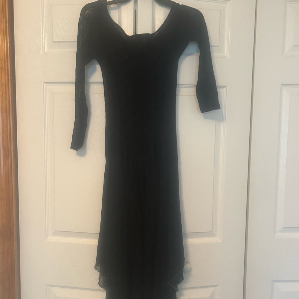 Free People Black Long Sleeve Lace Intimates Dress